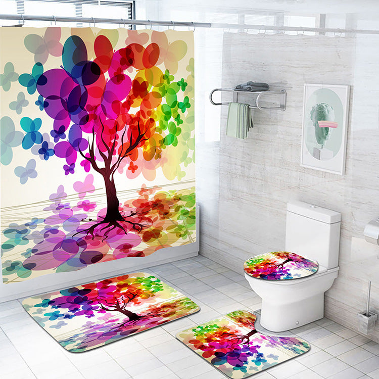 Flower Cactus 3D Digital Printing Waterproof Shower Curtain