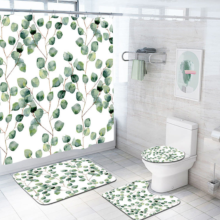 Flower Cactus 3D Digital Printing Waterproof Shower Curtain