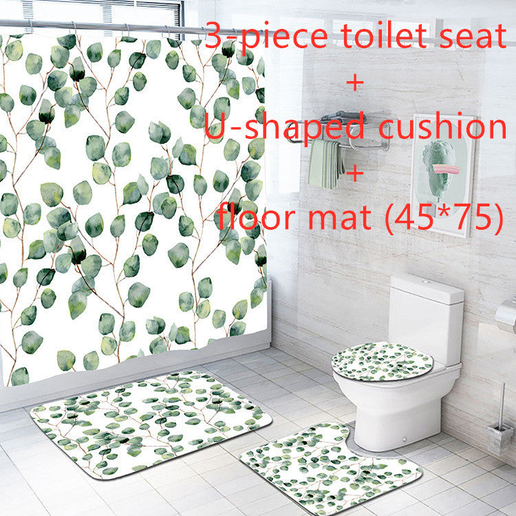 Flower Cactus 3D Digital Printing Waterproof Shower Curtain