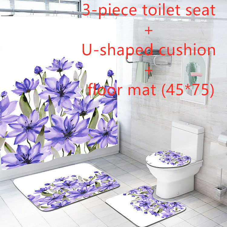 Flower Cactus 3D Digital Printing Waterproof Shower Curtain