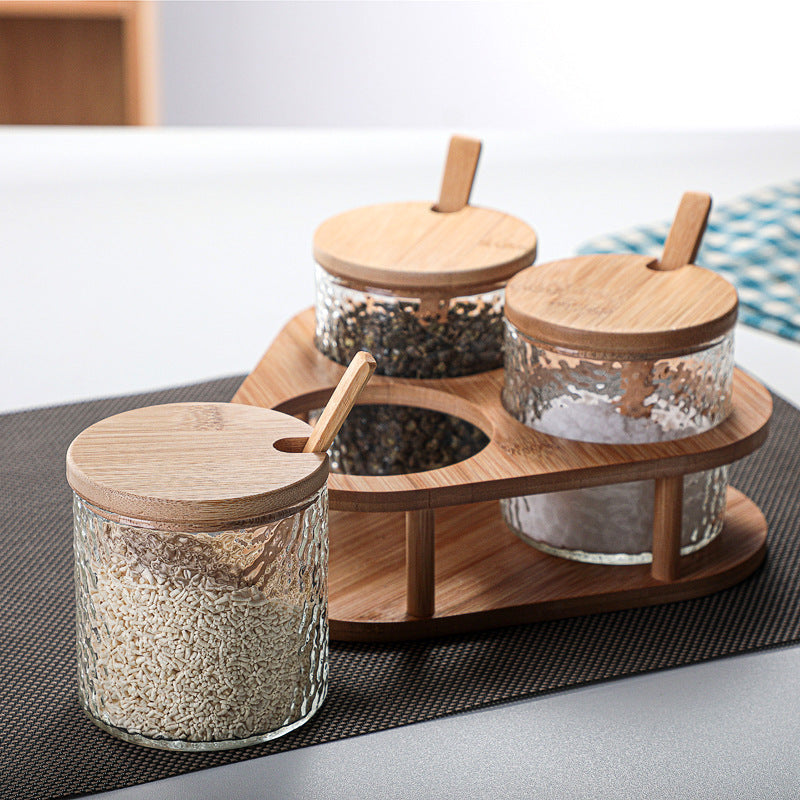 Japanese Hammer Glass Seasoning Box Set