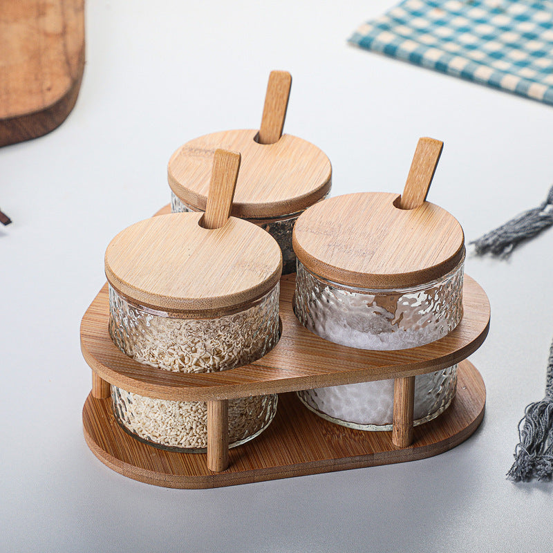 Japanese Hammer Glass Seasoning Box Set
