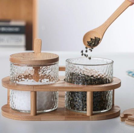 Japanese Hammer Glass Seasoning Box Set