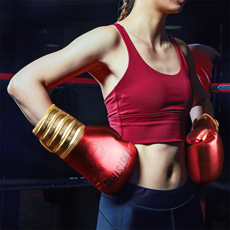 Guantes de boxeo de metal para hombre, Muay Thai, lucha libre