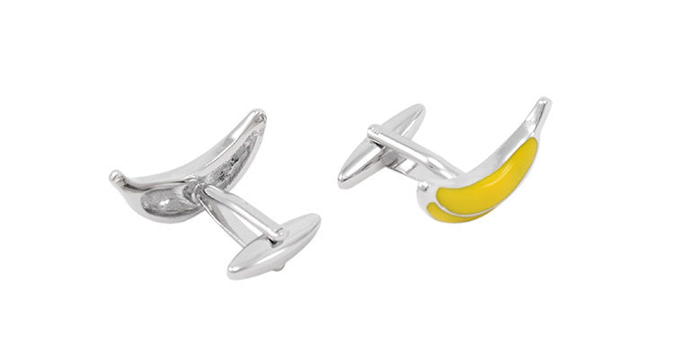 Creative Fruit Cuff Studs Yellow Banana Cufflinks
