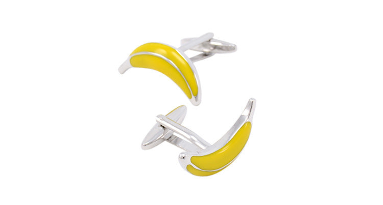 Creative Fruit Cuff Studs Yellow Banana Cufflinks