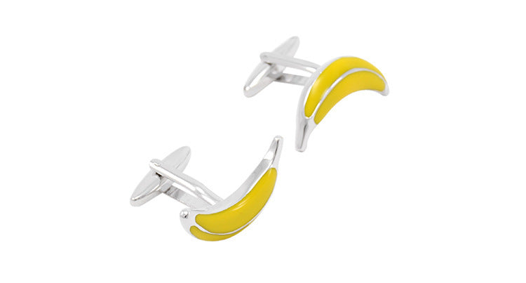 Creative Fruit Cuff Studs Yellow Banana Cufflinks
