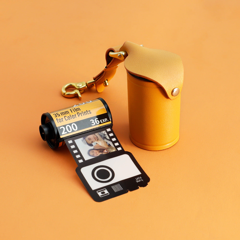 Simple Leather Film Holster Keychain Personality
