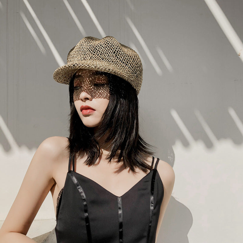 Hollow Octagonal Hat England All-Match Travel Breathable Sun Beret
