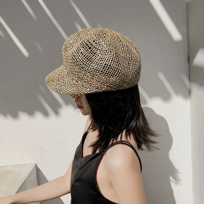 Hollow Octagonal Hat England All-Match Travel Breathable Sun Beret