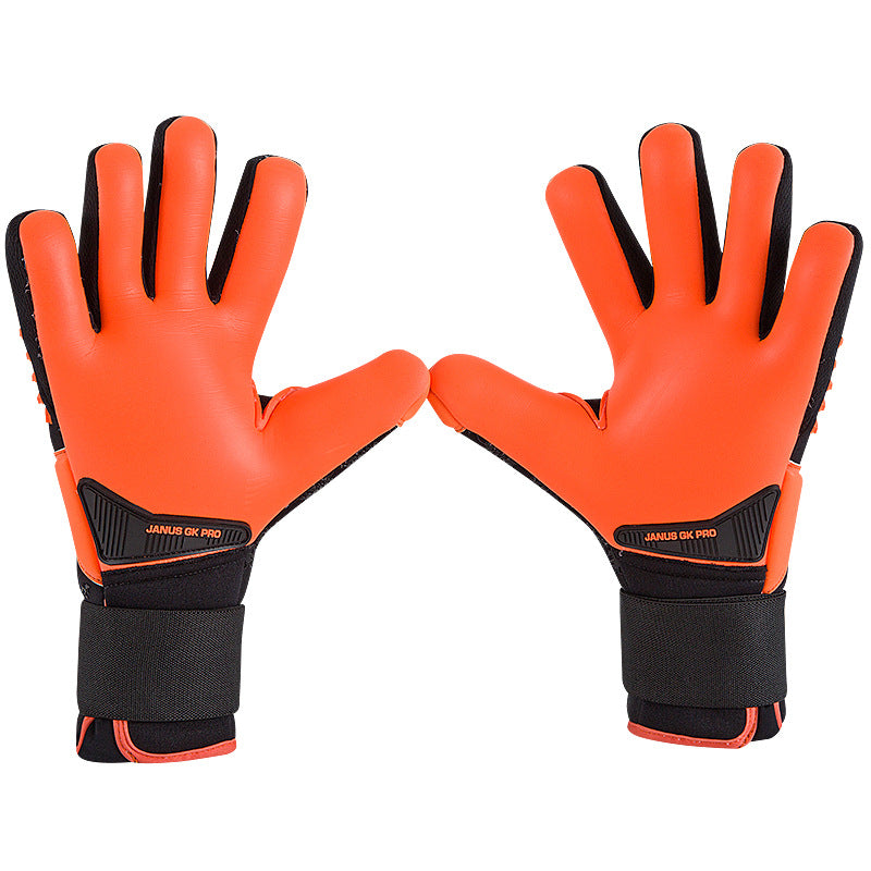 Guantes de portero de fútbol para adultos sin costuras en los dedos