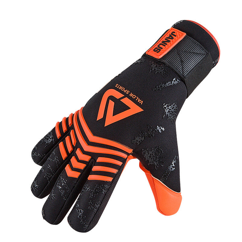 Guantes de portero de fútbol para adultos sin costuras en los dedos