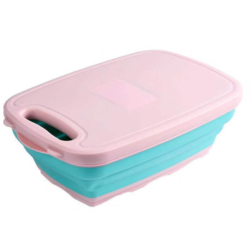 Folding Fruit Basket Kitchen Knife Shredded Vegetables Portable Household Outdoor Cutting Board Set