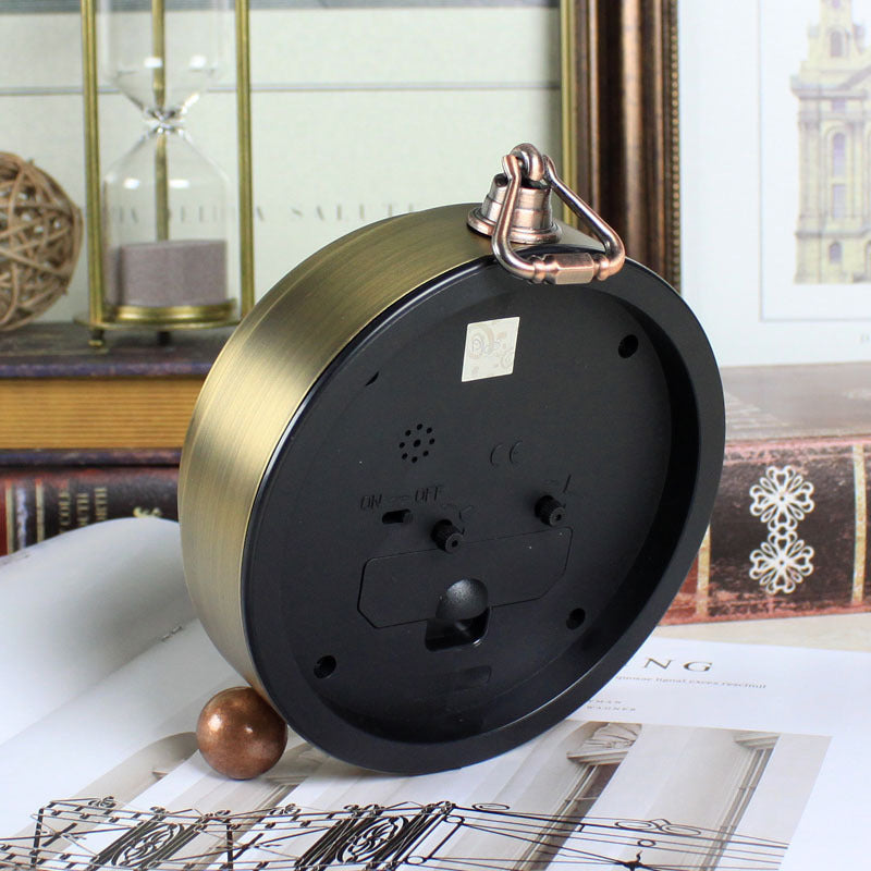 Alarm Clock Creative Silent Clock Retro European-style Clock Pendulum