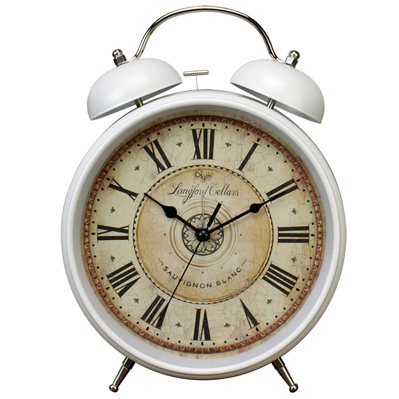 Roman Numeral Large Alarm Clock 8 Inch Metal Bell Alarm Clock