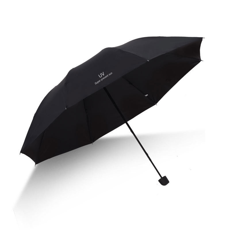 Umbrella Custom Advertising Logo Fully Automatic Vinyl Anti-Ultraviolet Folding Umbrella Female Creative Three-Fold Sun Protection Umbrella