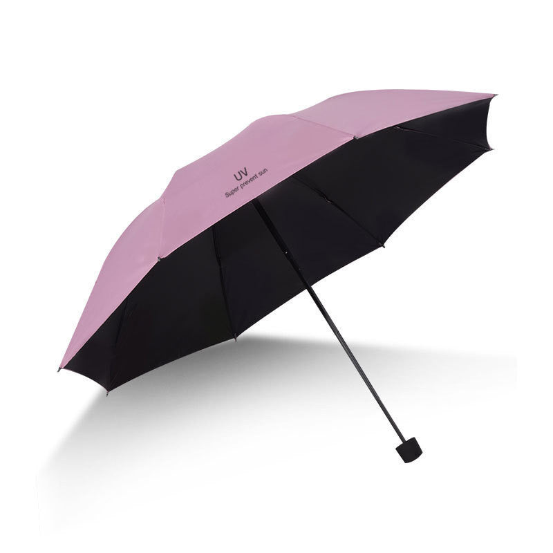 Umbrella Custom Advertising Logo Fully Automatic Vinyl Anti-Ultraviolet Folding Umbrella Female Creative Three-Fold Sun Protection Umbrella