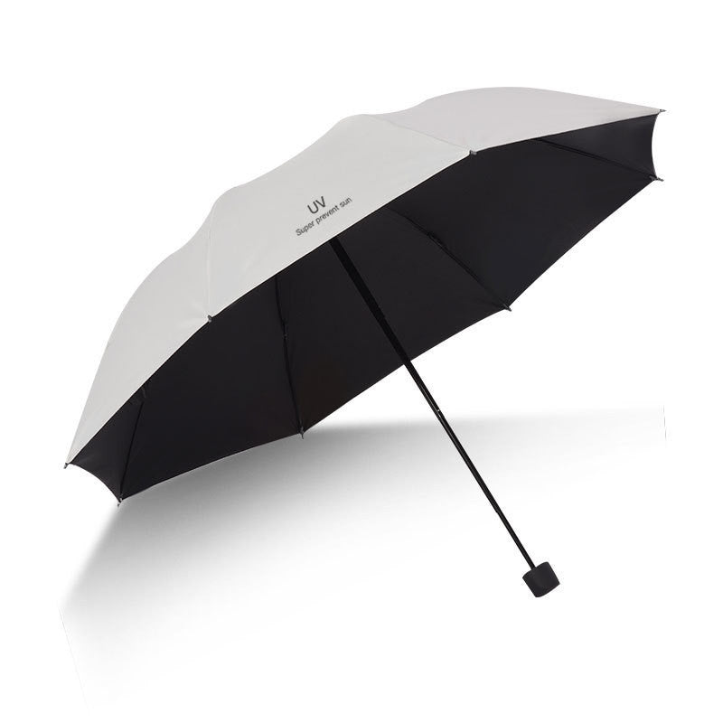 Umbrella Custom Advertising Logo Fully Automatic Vinyl Anti-Ultraviolet Folding Umbrella Female Creative Three-Fold Sun Protection Umbrella