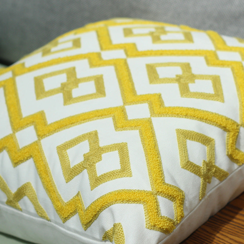 Embroidered Throw Pillow Sofa Cushion