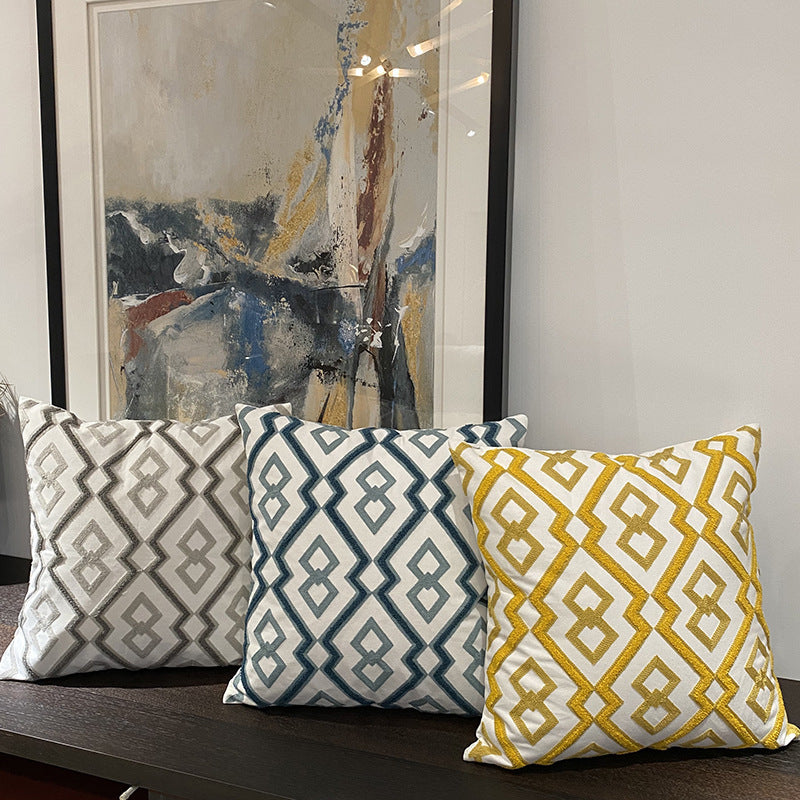 Embroidered Throw Pillow Sofa Cushion