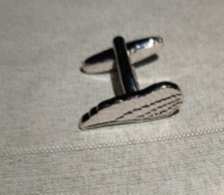 Boutons de manchette en cuivre sculpté motif Ailes d'argent