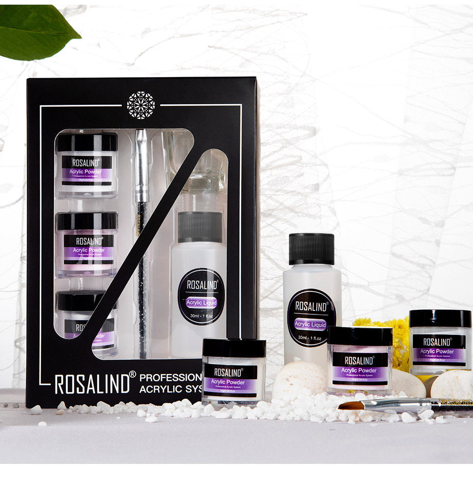 Kit Système Acrylique Poudre Ongles Professionnel Set Outils Nail Art Contient Verre Liquide Acrylique Extension Sculpture Manucure