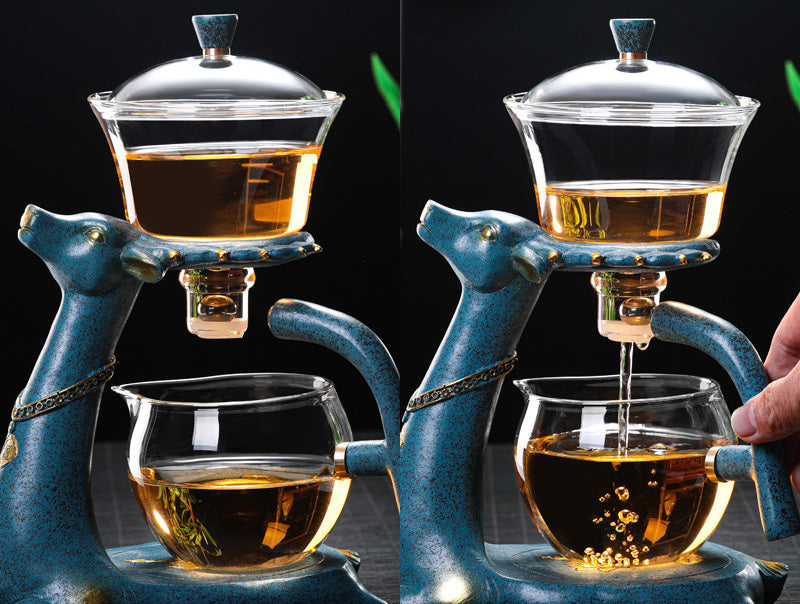 Creative Deer Glass Teapot Heat-resistant Glass Teapot Infuser Tea Turkish Drip Pot