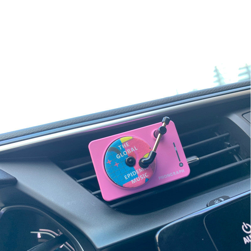 Perfume-Clip Aromatherapy-Clip Record-Player Car-Oil-Diffuser Air-Vent Spin-Phonograph