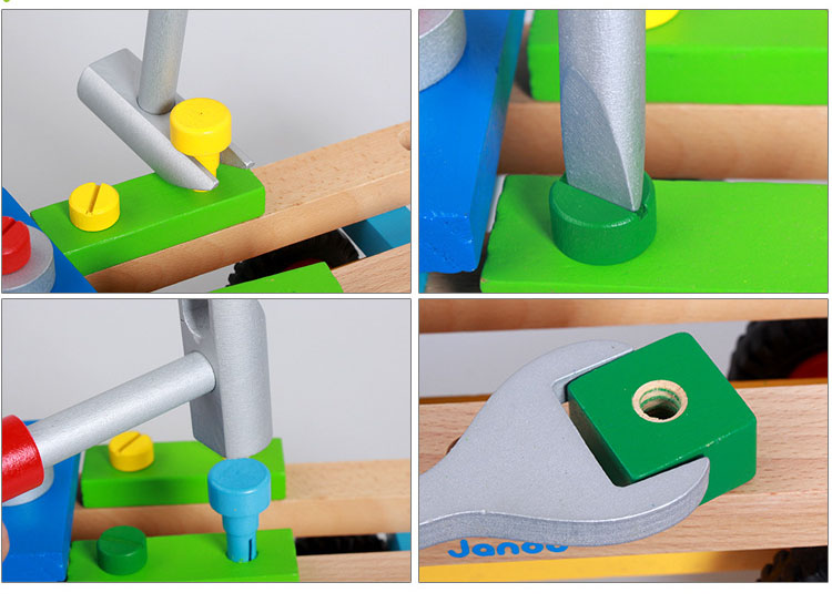 French Janod Tool Toy Car Children's Hand-Assembled Car Educational Toy