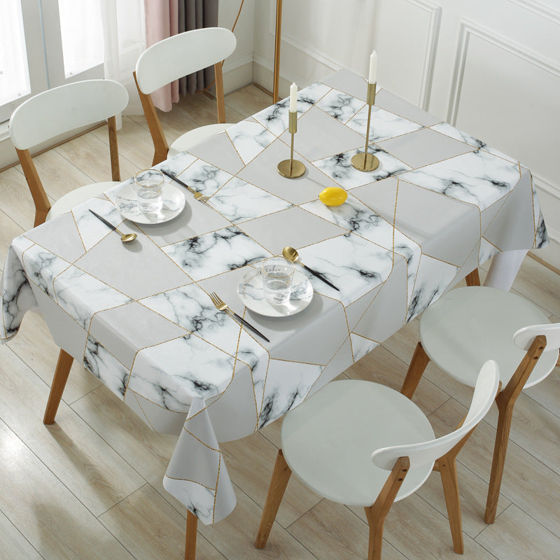 Tablecloth Waterproof, Anti-Scald, Oil-Proof, Disposable Pvc Coffee Table Pad Nordic Rectangular Plastic Dining Table