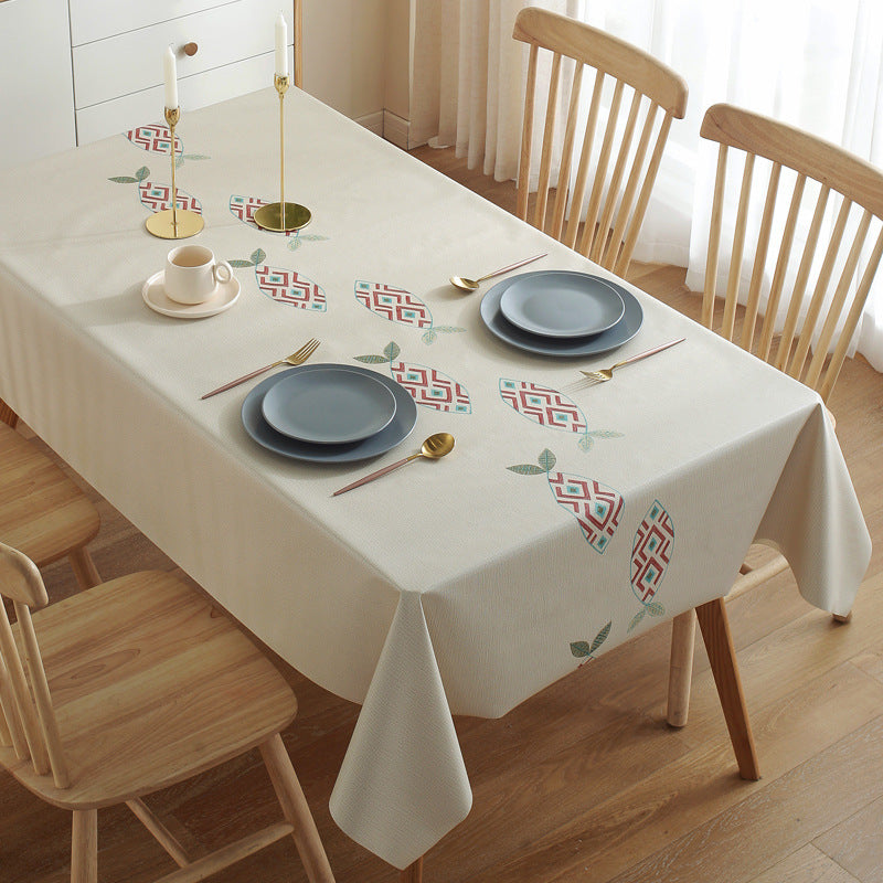 Tablecloth Waterproof, Anti-Scald, Oil-Proof, Disposable Pvc Coffee Table Pad Nordic Rectangular Plastic Dining Table