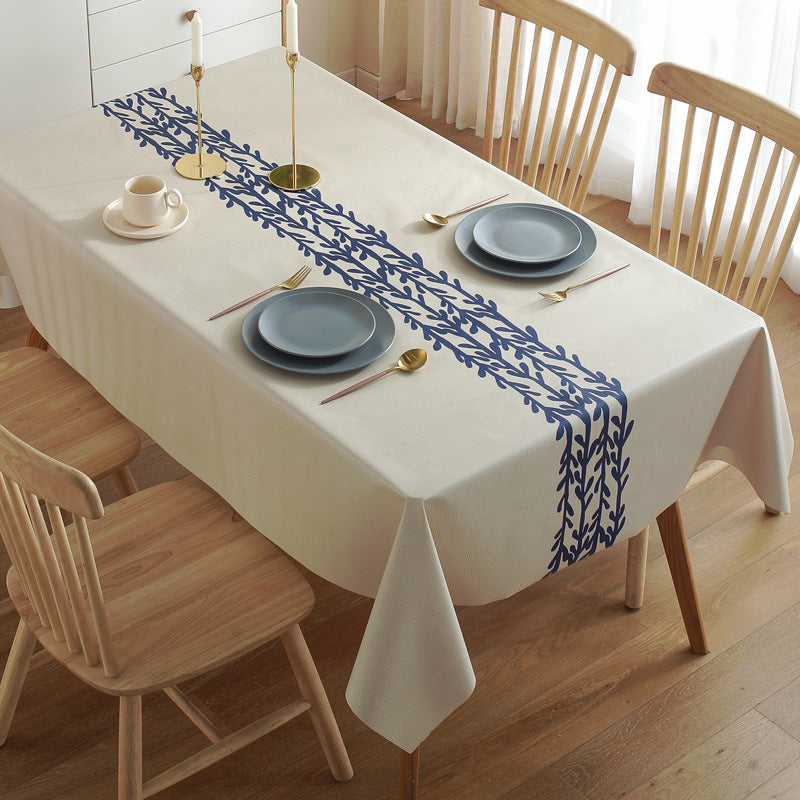 Tablecloth Waterproof, Anti-Scald, Oil-Proof, Disposable Pvc Coffee Table Pad Nordic Rectangular Plastic Dining Table
