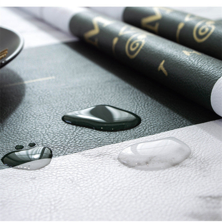 New Nordic Minimalist PU Tablecloth Oil-Proof, Waterproof, Disposable Tablecloth, Household Leather Anti-Scald Table Mat, Rectangular Tablecloth