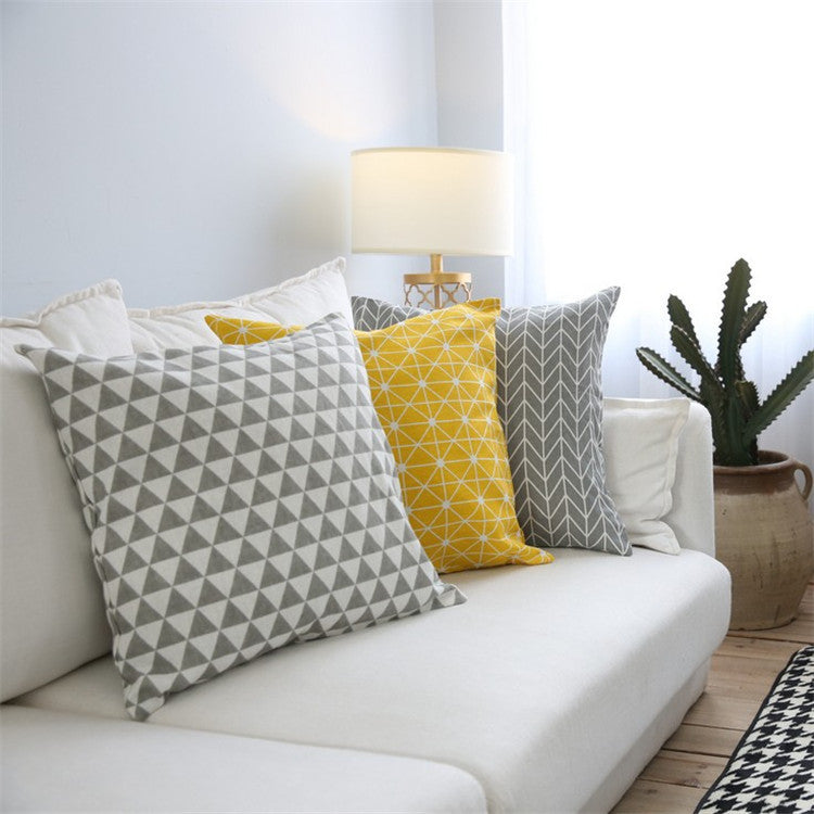 Literary  Sofa Cushion Pillow Cushion Cover Lattice Hug Pillowcase