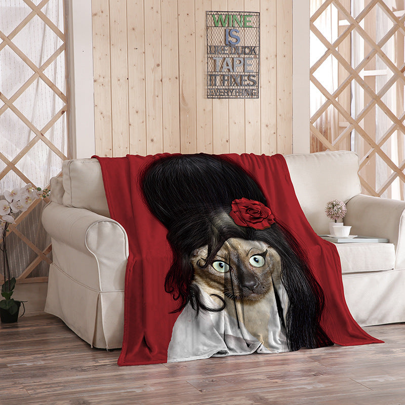 Flannel Blanket Printed Logo Pattern Photo Air Conditioning Blanket Sheet Support Peripheral Blanket