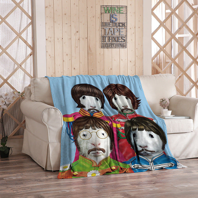 Flannel Blanket Printed Logo Pattern Photo Air Conditioning Blanket Sheet Support Peripheral Blanket