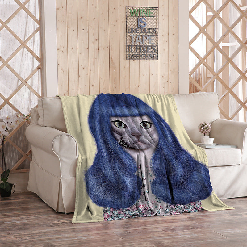 Flannel Blanket Printed Logo Pattern Photo Air Conditioning Blanket Sheet Support Peripheral Blanket