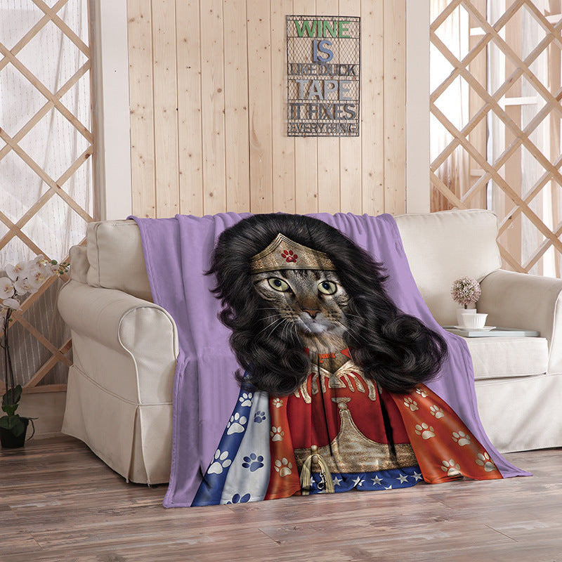 Flannel Blanket Printed Logo Pattern Photo Air Conditioning Blanket Sheet Support Peripheral Blanket