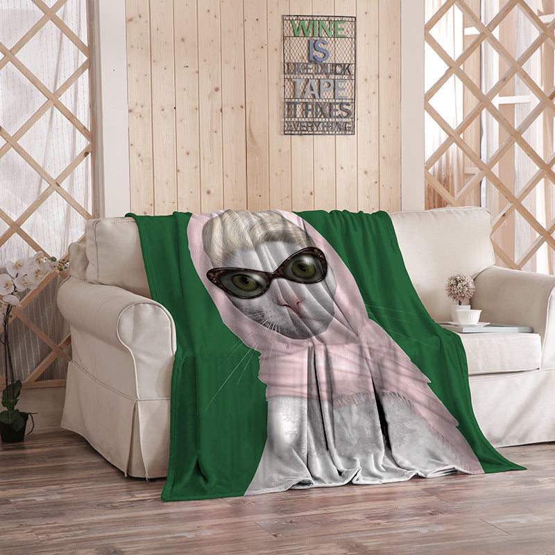 Flannel Blanket Printed Logo Pattern Photo Air Conditioning Blanket Sheet Support Peripheral Blanket