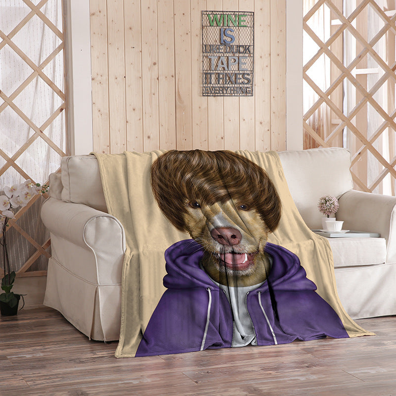 Flannel Blanket Printed Logo Pattern Photo Air Conditioning Blanket Sheet Support Peripheral Blanket