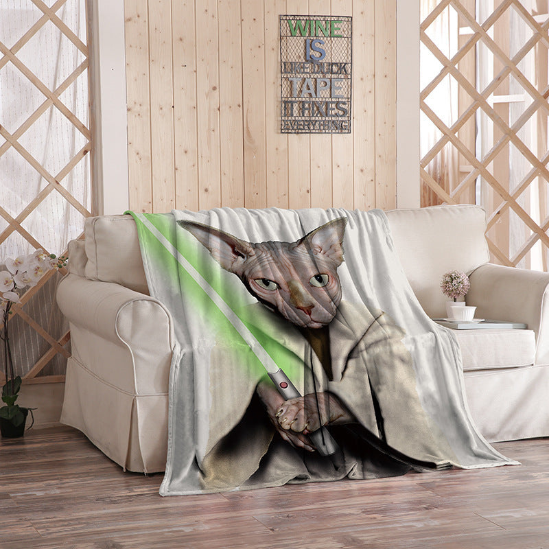 Flannel Blanket Printed Logo Pattern Photo Air Conditioning Blanket Sheet Support Peripheral Blanket