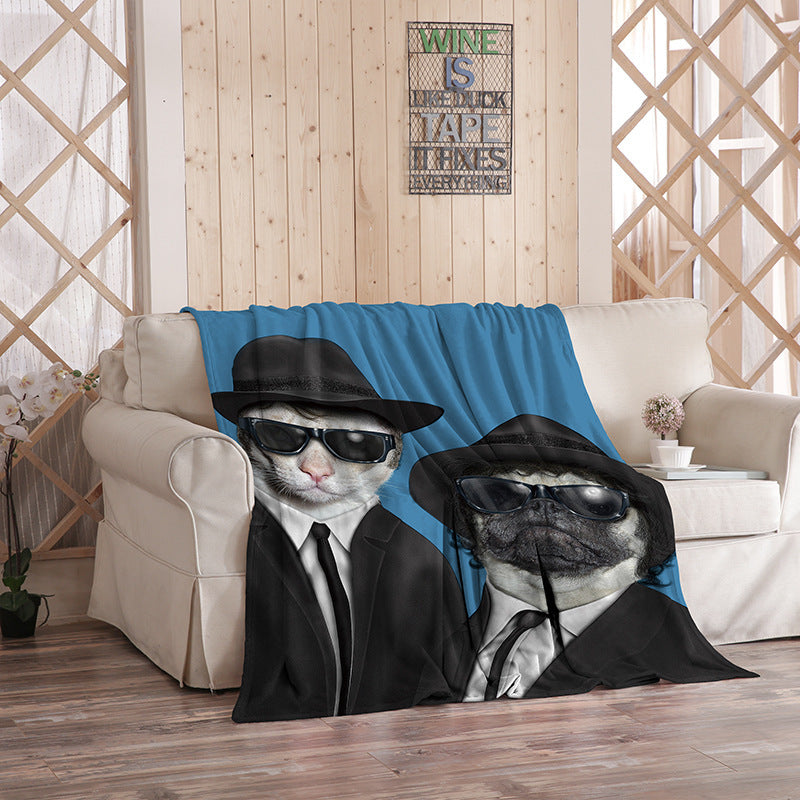 Flannel Blanket Printed Logo Pattern Photo Air Conditioning Blanket Sheet Support Peripheral Blanket