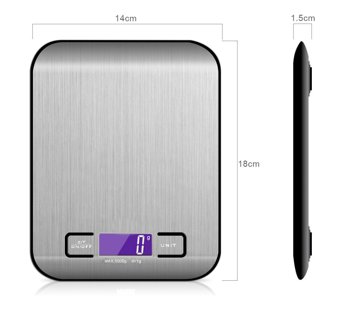 Balance de cuisine électronique rechargeable en acier inoxydable, petite balance de précision à plate-forme