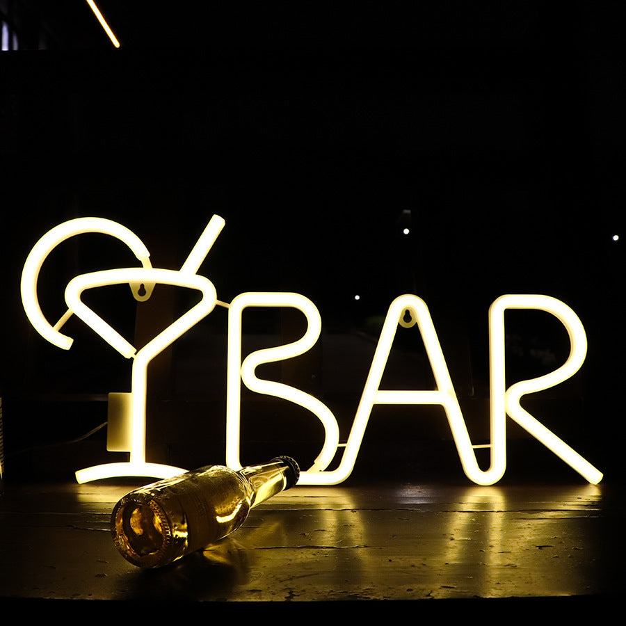 Forme de lettre au néon à LED BARRE Famille FÊTE Chambre Décoration Lumière