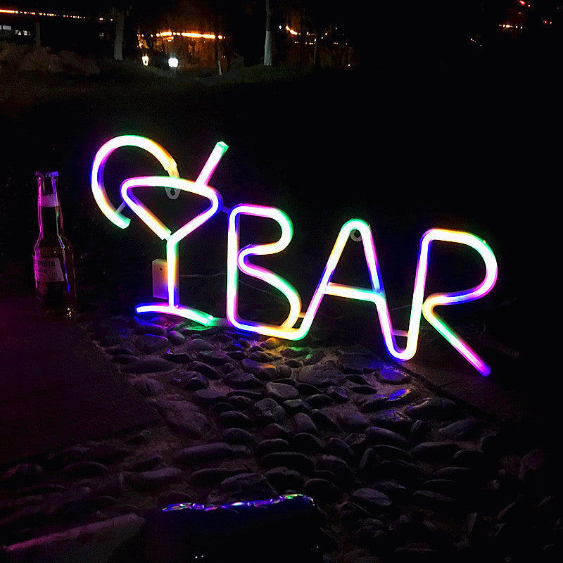 Forme de lettre au néon à LED BARRE Famille FÊTE Chambre Décoration Lumière