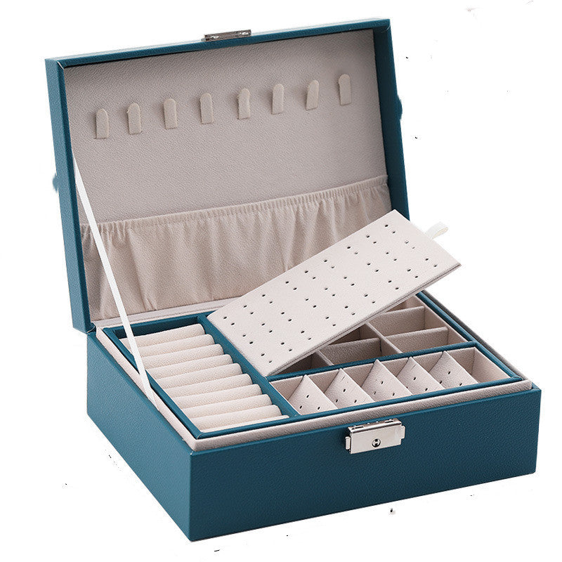 Double-Layer Leather Jewelry Storage Box Multifunctional Jewelry Box Customized