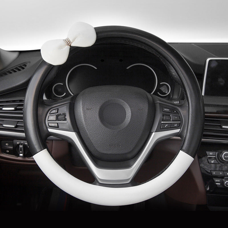 Car Steering Wheel Cover Four Seasons Universal Wear-Resistant Leather Car Grip Cover