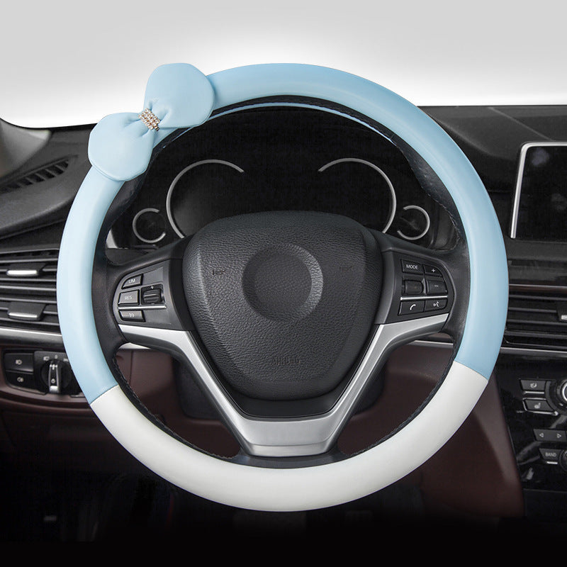 Car Steering Wheel Cover Four Seasons Universal Wear-Resistant Leather Car Grip Cover
