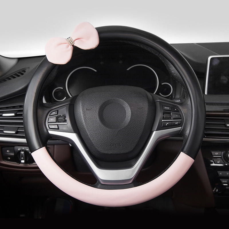 Car Steering Wheel Cover Four Seasons Universal Wear-Resistant Leather Car Grip Cover