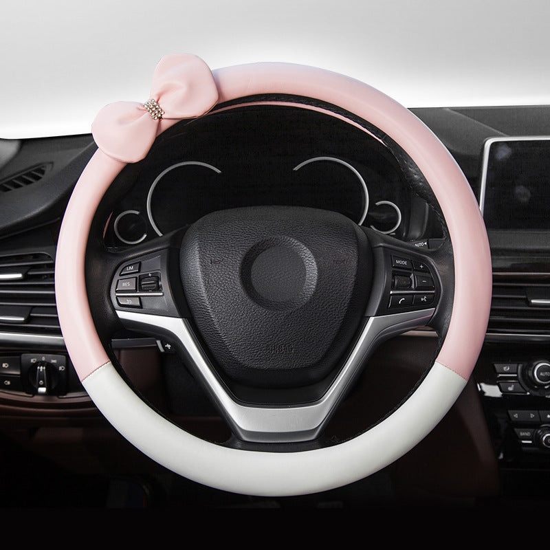 Car Steering Wheel Cover Four Seasons Universal Wear-Resistant Leather Car Grip Cover
